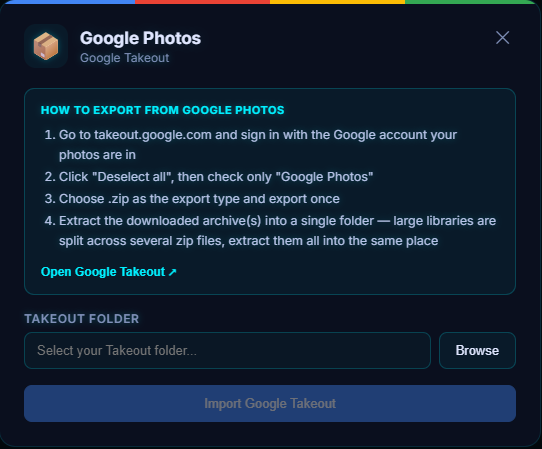 Cloud Import in Pluto Photos