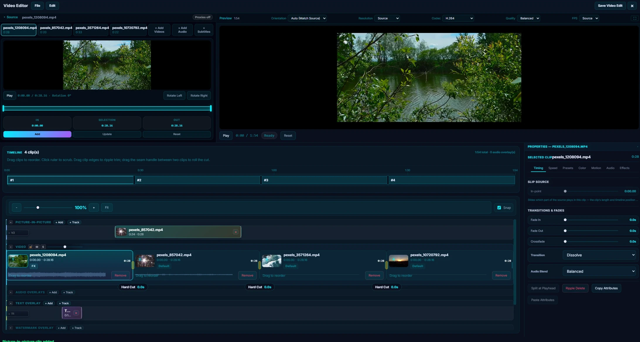 Pluto Photos video editor timeline